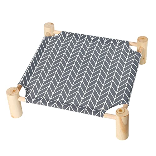 Patas Lague Cat and Dog Hammock Bed for Small Dogs, Brethable Wooden Cat Pet Rabbit Elevated Cooling Outdoor Bed Cots Furniture for Summer Arrow - color: Arrow