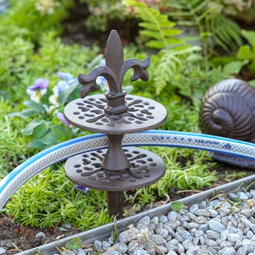 Sungmor Vintage Cast Iron Garden Hose Guide - Heavy Duty Hose Guide Stake for Lawns & Yard,Decoration Stake,Outdoor Water Pipe Decor - color: Style B
