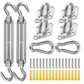 Shade Sail Hardware Kit, 5 Inch Super Heavy Duty 304 Marine Grade Stainless Steel Sun Shade Hardware Kit for Triangle/Rectangle/Square Sun Shade Sails Installation (40 PCS) - size: 5#-40PCS, style: Classic