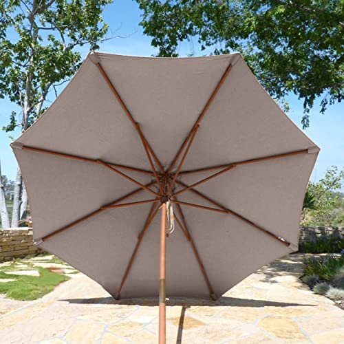 Formosa Covers - 9ft Market Patio Umbrella Replacement Canopy - 8 Ribs Top Canvas - 600D UV Protective and Water Resistant Umbrella Fabric - Premium Quality Replacement Canopy Cover ONLY (Taupe) - color: Taupe