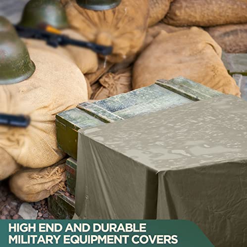 CCS Waterproof Canvas Tarp Cover (21oz) – Heavy Duty Duck Cloth, Waxed Canvas Tarpaulin with Rustproof Brass Grommets for Camping, Construction, Equipment & Outdoor Use (Olive Drab, 12x14 Ft) - size: 12 by 14 Feet