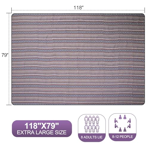 G GOOD GAIN Picnic Blankets Outdoor - Waterproof Outdoor Rug with Shoulder Carry Strap | Machine Washable Picnic Mat with Sandproof Backing for RV, Balcony, Camping, Hiking, Concerts (Blue, 9' x 6') - color: Blue, size: 9'10" x 6'7"