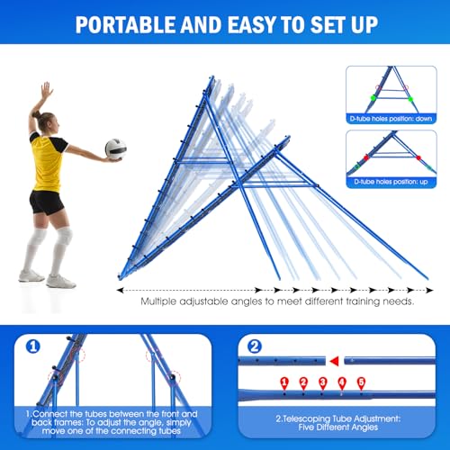 Volleyball Baseball Rebounder Net, Softball Rebounder Pitchback Net Quick Adjustments, Quick Adjustments Lacrosse Bounce Back Practice Equipment, Ideal for Outdoor Indoor and Backyard Training - size: 7FTx4FT, style: Multi-Sport Rebounder Net