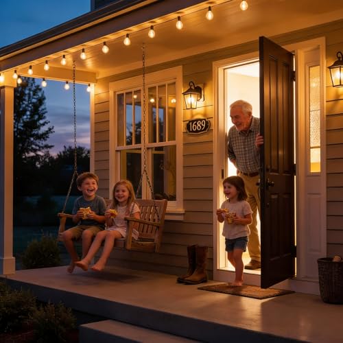 RTTY Outdoor String Lights 25 FT, Patio Light for outside with 13pcs G40 LED Plastic Bulbs, Shatterproof Waterproof Connectable Hanging Globe Lighting for Porch Cafe Bistro Backyard Balcony Deck Party - size: 25FT