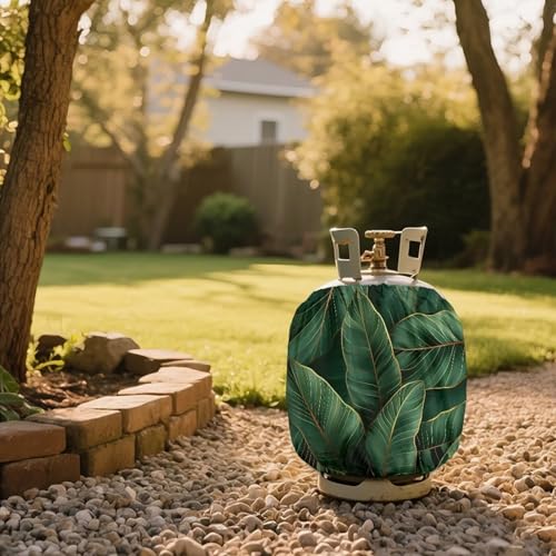 Rv Propane Tank Cover Leaf Green Gas Tank Covers Protective Covers for Grill, Travel Trailer RV and Outdoor Use Windproof Weatherproof Gas Carrier - color: Leaf Green