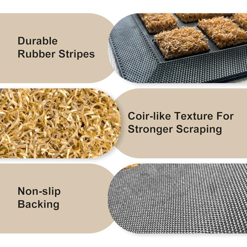 MATALL Outdoor Mat for Front Door - 36x24 Inches Coir-Like Yellow Welcome Matt Outside Entrance, Dirt-Trapping Doormat for Indoor Entryway, Patio and Porch - color: Yellow, size: 2' x 3' (Rectangular)