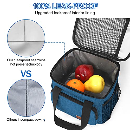 Femuar Lunch Bags for Women/Men, Insulated Lunch Bag for Work Office Picnic - Lunch Cooler Bag Leakproof Lunch Box with Adjustable Shoulder Strap - Blue - color: 4-Blue, size: Medium Size