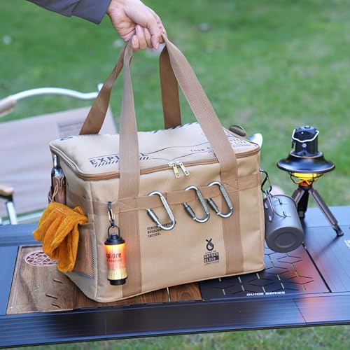 Picnic Organizer Bag - Large Capacity Waterproof Storage Bag, Foldable Organizer Carrier for Beach, Hiking & Outdoor Blanket/Utensils
