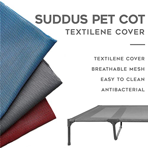 suddus Elevated Dog Bed Replacement Cover, Raised Dog Bed Chew Proof Easy to Clean, Breathable Elevated Pet Bed is Suitable for Indoor and Outdoor Use. Dog Cot are Not Included (XL/Grey) - color: Space Grey, size: XL