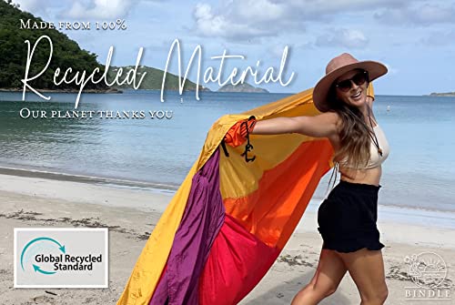 BINDLE Eco-Beach Blanket 84"x80" Large, Recycled Lightweight Material, Sand Free Water Resistant Sandproof, Oversized Portable Picnic Mat for Outdoors Camping Travel, Sunset Vibes - color: Sunset Vibes, size: L-7'x7' (1-4 persons)
