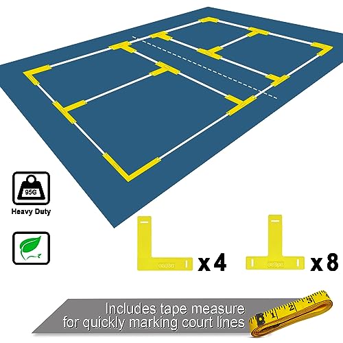 Portable Pickleball Net Set, 22FT Regularion Size Pickle Ball Net with Paddles Set, Outdoor Pickleballs and Carry Bag, Easy Setup for Indoor, Outdoor, Driveway - color: Blue, style: Pickleball Net with Wheels