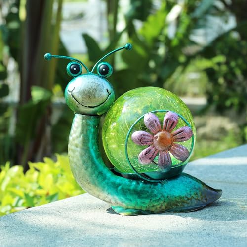 MUMTOP Solar Lantern Outdoor Waterproof LED Solar Lights Snail Decorative Tabletop Lanterns for Patio Garden Table Decor - style: Snail