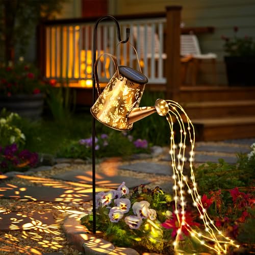 Solar Lights Outdoor Decor, Perfect Gardening Gift for Mom Women Grandma, Thoughtful Birthday Present, Hanging Lanterns Watering Can Lights for Garden, Yard, Porch, Patio Backyard Decoration - size: Large - 1 Pack