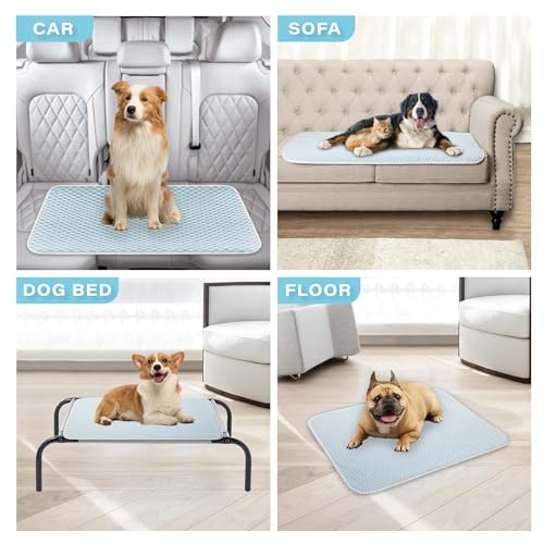 MICROCOSMOS Dog Sleeping Pad & Pet Cooling Mat- Breathable Bubble Surface, EZ Clean. Keep Cooling for Pets, Kids and Adults in Summer.(BlueWhite, 28" x 22") - color: BlueWhite, size: 28" x 22"