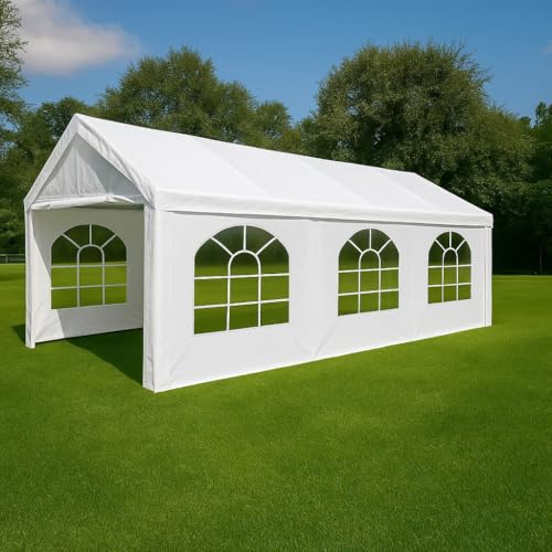 Heavy Duty Replacement Side Wall Panel with Arch Windows, 12 Mil for Party Tent Canopy (White 3 Window – 30 ft Valance Side Wall, Large Arch Windows, 12 Mil Heavy Duty Replacement Panel (1 Pc)) - style: White 3 Window – 30 ft Valance Side Wall, Large Arch