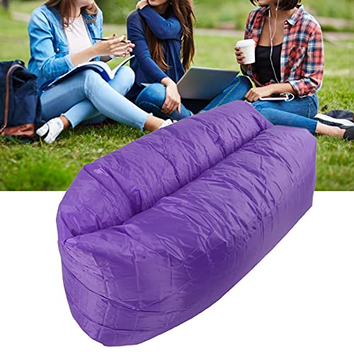Foldable Air Sofa Inflatable Lounger, Portable Air Couch for Outdoor Travel Camping, No Pump Needed, Polyester with Carry Bag for Beach Pool Backyard