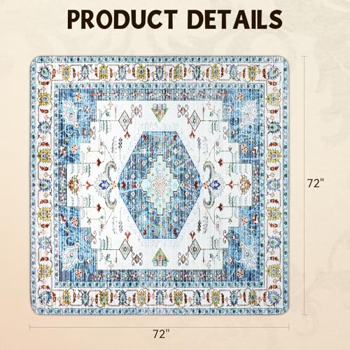 Washable Pee Pads for Dogs, Stylish Absorbent Reusable Training Dog Pads, Non-Slip and Leak-Proof Puppy Pads, Potty Pads for Crates, Whelping, Playpen, Bed and Floors, Blue Medallion 72" x72" - color: Blue Medallion, size: 72" x 72" 1PACK