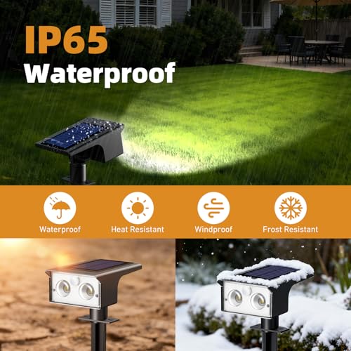 btfarm Solar Spot Lights Outdoor Waterproof, 8 Pack/3 Modes Motion Sensor Lights, Solar Powered Spotlights 2-in-1 Auto On/Off for Outside Pathway Yard Garden Landscape Lighting, Cool White - color: Cool White, size: 8 Pack