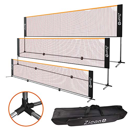 Portable Tennis Net,Stainless Steel Poles Badminton Net Set Adjustable Height Nylon Net with Carry Bag, for Kids Volleyball, Pickleball,Soccer, Indoor, Outdoor Court, Backyard, Beach, Driveway - size: 20 FT