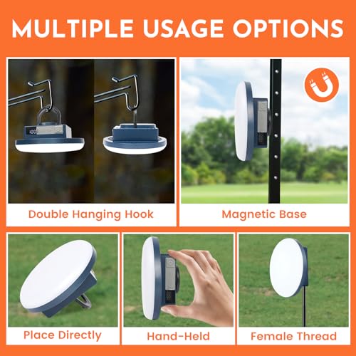 2Pack Tent Light Rechargeable, 60W Camping Lights, Hanging Tent Lights with Magnet, Canopy Lights Outdoor, LED Camping Lantern, Flashlight Portable, Emergency Light for Home Outdoor - size: 60W-2Pack