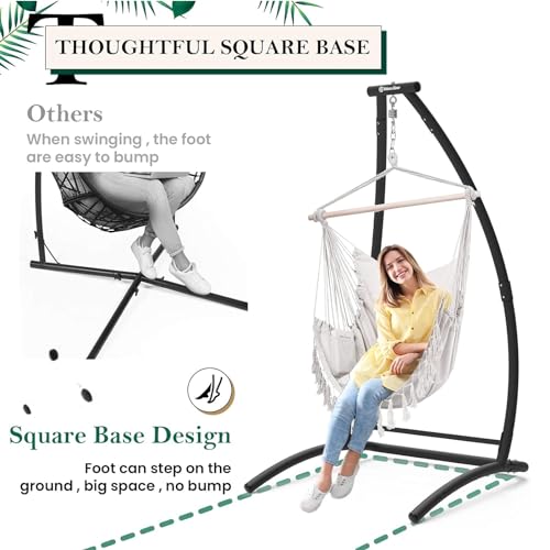 G TALECO GEAR C-Type Hanging Hammock Chair Stand, Heavy Steel Swing Hammock Chair Stand, Suitable for Indoor and Outdoor Swing Frame（Seat not Include）