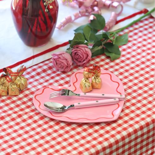 ANNOVA Silverware Set, Retro/Rivet Colorful Stainless Steel Tableware Kitchen Flatware Set Utensils, Includes Dinner Knives, Forks, Spoons, Salad Forks & Dessert Spoons (Light Pink, 10 Pieces) - color: Light Pink