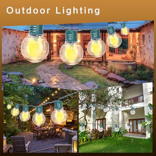 Afirst Solar Outdoor String Lights 15FT with 25 LED Bulbs St. Patrick's Day Patio Lights for Garden Backyard Porch Balcony (Green) - color: Green