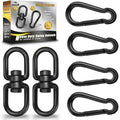 Black Swing Swivels 2 Pack, 304-Stainless Steel Swivel Rings, Double Eye Swivel Swing Hanger, Heavy Duty Swivel Hooks for Heavy Bag, Aerial Silks Swivel (M8, 2Pack) - color: Black, size: M8 x 2Pack