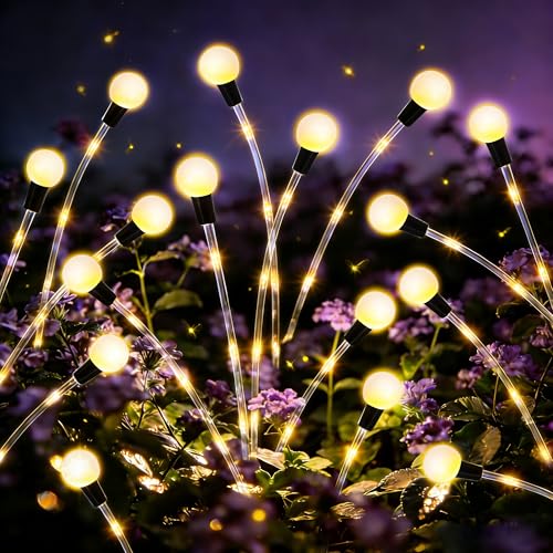 Solar Garden Lights Outdoor Decor(4pack,56LED) Upgraded Solar Swaying Light for Garden Decorative, Waterproof Firefly Light with Big Bulb, for Yard,Patio,Pathway,Party(Warm White) - size: 4 Pack