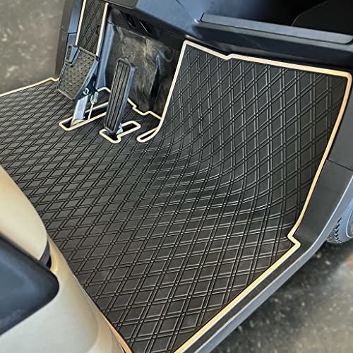 Xtreme MATS Yamaha Compatible Golf Cart Mat, Full Coverage Golf Cart Floor Liner Mat - Compatible with Yamaha Adventurer (2007-2017), G29, YDR, & Drive (Gen1) Models Only - Black with Blue Trim - color: Blue Trim, size: Drive/G29