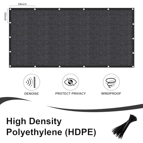 LOVE STORY 4'x 50' Fence Privacy Screen Outdoor Mesh Fencing Covers Screen Fence Wind Block with Grommets for Patio Garden Wall Backyard, Dark Grey (We Make Custom Size) - color: Dark Gray, size: 0 4'x5 0'