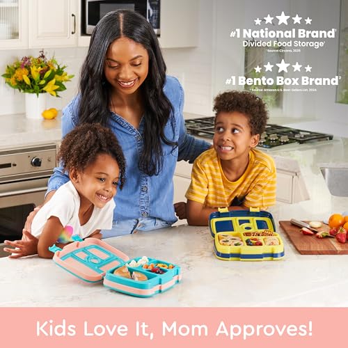 Bentgo Kids Prints Leak-Proof, 5-Compartment Bento-Style Kids Lunch Box - Ideal Portion Sizes for Ages 3-7, Durable, Drop-Proof, Dishwasher Safe, & PFAS & BPA-Free Materials (Llamas) - color: Llamas