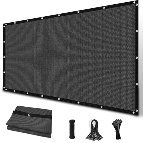 Amagenix 90% Sun Shade Cloth with Grommets, 3' x 6' Pergola Replacement Shade Cover Canopy Privacy Screen for Outdoor Patio Garden, Dark Gray (We Customized) - color: Dark Gray, size: 0 3 x 0 6 FT