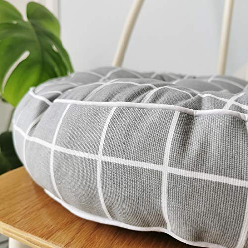 vctops 1PC Indoor Outdoor Bohemian Round Chair Cushion Seat Pad Floor Cushion Pillow (Grid Blue 2, 18"X18") - color: Grid Blue 2, style: 18Inchx18Inch/45x45cm