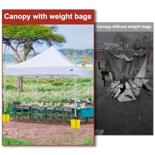ABCCANOPY Canopy Weights 120 LBS Tent Sand Bags,4-Pack Yellow (Without Sand) - color: Yellow, size: 120 LBS