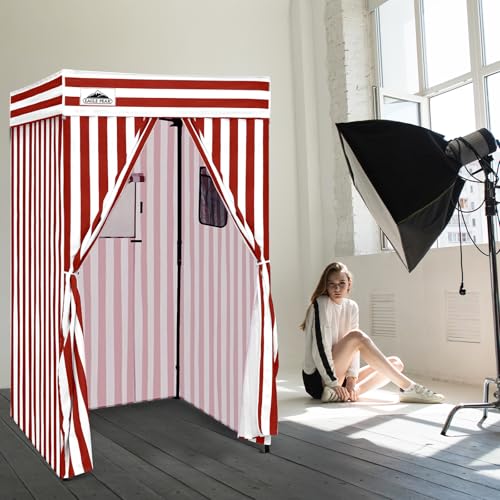 EAGLE PEAK Flex Compact 4x4 Pop-up Canopy Changing Room, Portable Privacy Dressing Room for Indoor Fashion Photoshoots, Camping, or Pool, White/Red - color: White/Red, size: 4x4 ft