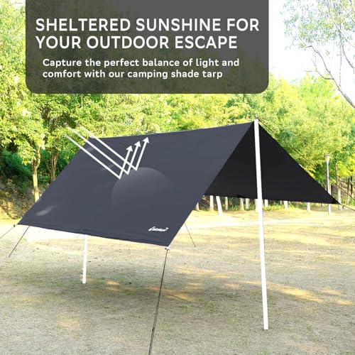 Clostnature Waterproof Camping Tarp for Tent - Ultralight Hammock Rain Fly for Backpacking, Heavy Duty Camping Hiking Awning Lightweight Rain Tarp Tent Shelter Camping Gear Must Haves - size: 144''x115''