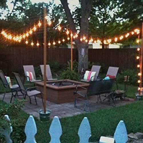 Banord Outdoor String Lights, 48FT Waterproof Patio Lights with 2W Dimmable LED Bulbs, for Outdoor Backyard, Garden, Deck, Porch, Gazebo, Balcony, Camping, Party - color: Black, size: 48 Ft (Pack of 1)