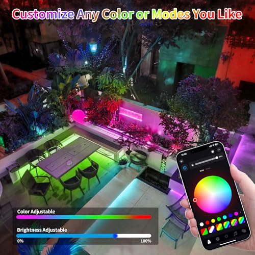 66ft LED Rope Lights for Outside, Outdoor String Light Waterproof Plug in with Remote & APP Controlled, 16 Million Colors Changing Music Sync Tube Lighting for Indoor Bedroom Christmas Decor - size: 66FT
