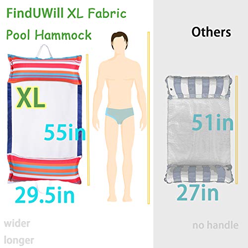 FindUWill Fabric Pool Hammock Floats, XL, 2Pack Inflatable Water Hammocks Floaties 4-in-1 (Saddle, Lounge Chair, Hammock, Drifter), Pool Float Lounger for Adults - color: Classic&Jungle
