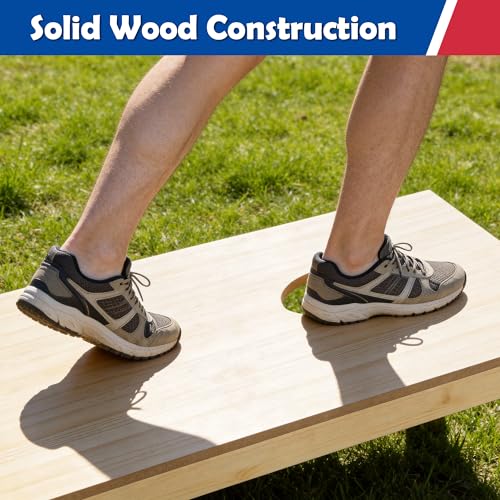 Nova Microdermabrasion 4x2Ft or 3x2Ft Solid Wood Cornhole Game Board with 8 Bean Bags and Carrying Case for Outdoor Yard Beach Lawn Party Backyard - style: Classic Size 3x2ft