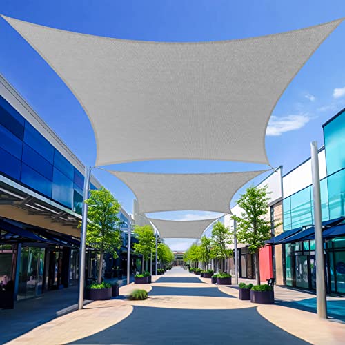Shade&Beyond Shade Sail 10'X20' Rectangle Light Grey Breathable UV Block Outdoor Canopy for Backyard Patio Pergola Garden Deck(We Make Custom Size)