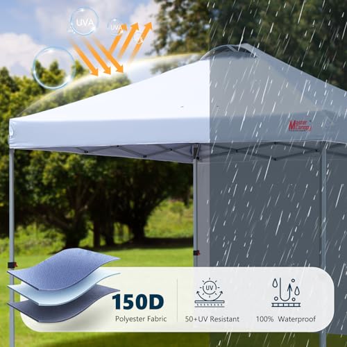 MASTERCANOPY Durable Pop-up Canopy Tent with 1 Sidewall (10'x10',White) - color: White, size: 10x10