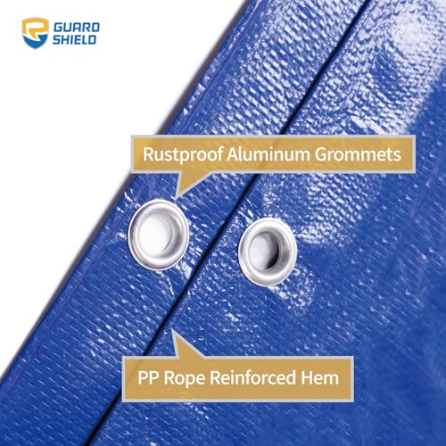 GUARD SHIELD Tarp 12x20 Feet Waterproof Blue/Silver Tarps 8Mil Multi Purpose UV Resistant Cover for Outdoor,Camping,Tent,Boats - color: Blue/Silver, size: 12x20 Feet