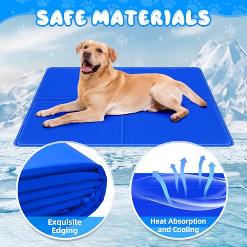 Drydiet 4 Pack Dog Cooling Mat - 13'' X 16'' Solid Gel Self Cooling Mat with Storage Bag Pressure Activated No Refrigeration or Electricity Needed Pet Pad for Dogs & Cats Kennels, Crates, Beds - size: 13'' X 16''