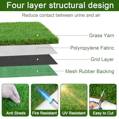 Washable Artificial Grass Pads for Dogs, 2-Pack 14x18 in Reusable Turf Mats, Realistic Grass for Indoor Puppy Potty Training. - size: 2pcs | 14x18