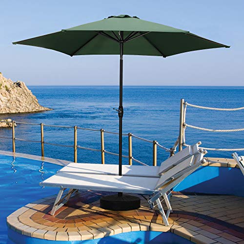 HYD-Parts 9FT Patio Umbrella Outdoor Table Umbrella,Market Umbrella with Push Button Tilt and Crank for Garden, Lawn, Deck, Backyard & Pool, No Base (Green) - color: Green, size: Umbrella Only