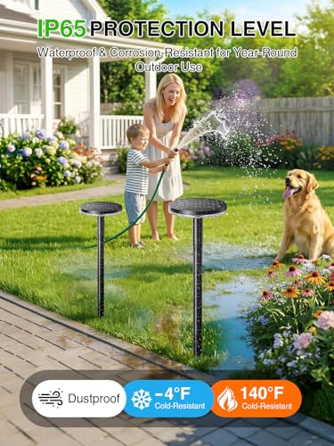 KOOPER 3X Larger & Taller Solar Pathway Lights Outdoor, 6 Pack Metal Solar Powered Garden Lights Waterproof, 2 Lighting Modes Adjustable Solar Landscape Path Lights for Outside Yard Walkway Driveway