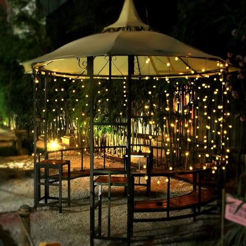Toodour Solar String Lights Outdoor, 36ft 60 LED Globe String Light with 8 Mode, Waterproof Crystall Ball Lights Solar Patio Lights for Garden, Lawn, Patio, Gazebo, Yard, Outdoor Decor - Warm White - color: Warm White, size: 36ft
