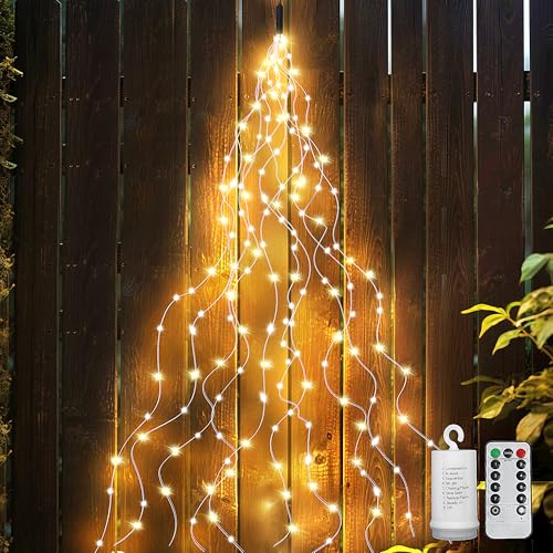 200 Led Fairy String Lights with Remote Timer, Firefly Bunch Lights Battery Operated, 8 Flashing Modes 10 Strand, Waterfall Twinkle Lights for Indoor Outdoor Halloween Christams Decor, Warm White - style: Warm White with Timer